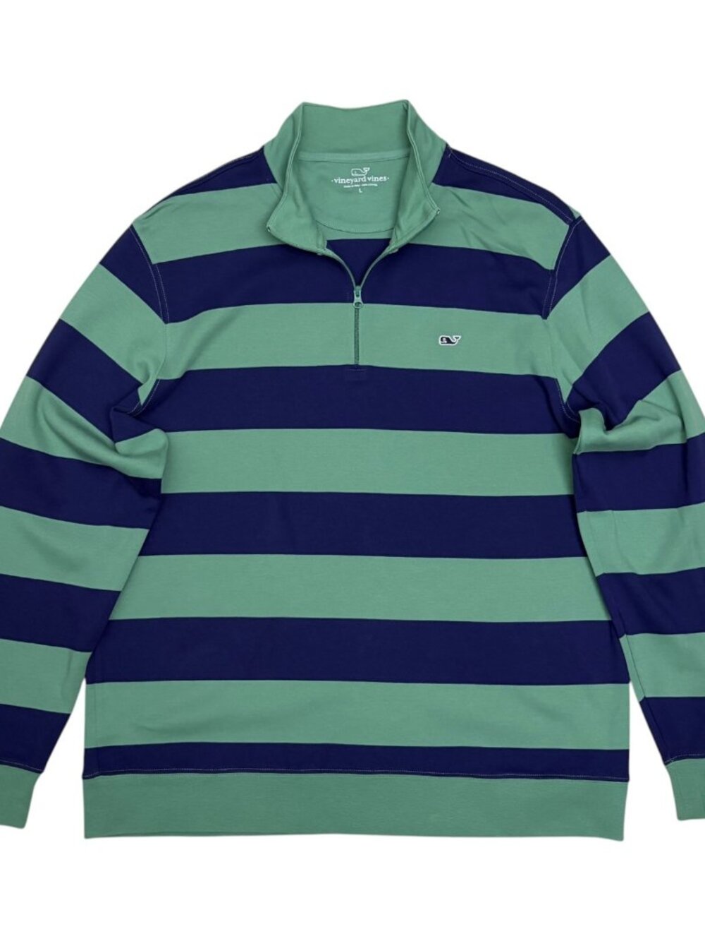 VINEYARD VINES Striped Quarter Zip Sweater GOLF Shacket Business Casual Large